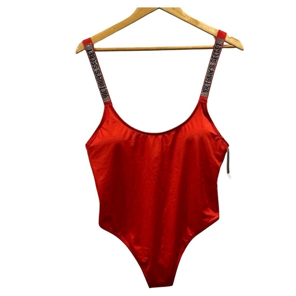 Victoria Secret NWT Bling strap red cheeky One piece Size L